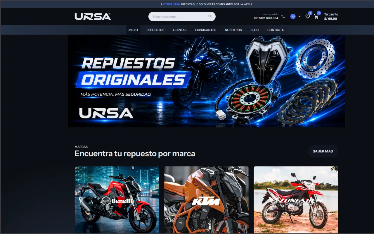 Captura de tela de Ursa Repuestos